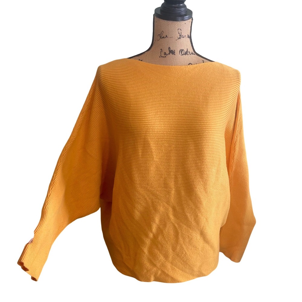 Philosophy Women Preppy Comfy Cozy Pullover Dolman Sleeve Sweater Yellow Size 2X